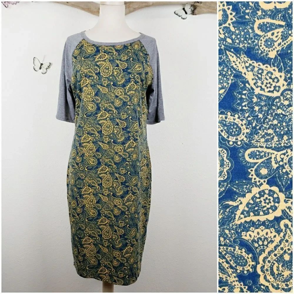 Lularoe Julia raglan sleeve paisley print